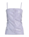 ERIKA CAVALLINI ERIKA CAVALLINI WOMAN TOP LILAC SIZE 6 POLYESTER, POLYURETHANE, VIRGIN WOOL