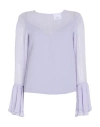 Erika Cavallini Woman Top Lilac Size 8 Polyester, Viscose, Elastane