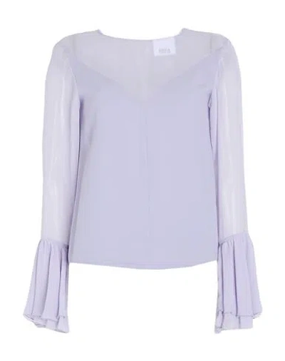 Erika Cavallini Woman Top Lilac Size 8 Polyester, Viscose, Elastane