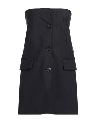 Erika Cavallini Woman Top Midnight Blue Size 6 Virgin Wool, Polyester