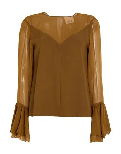 Erika Cavallini Woman Top Mustard Size 10 Polyester, Viscose, Elastane