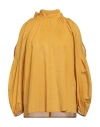Erika Cavallini Woman Top Mustard Size 4 Cotton In Yellow