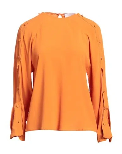 Erika Cavallini Woman Top Orange Size 2 Acetate, Silk