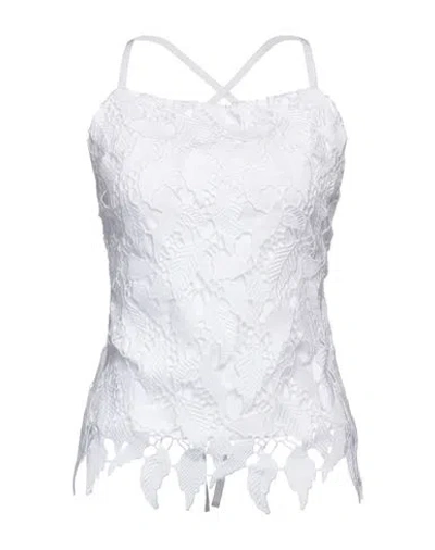 Erika Cavallini Woman Top White Size 6 Polyester
