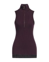 Erika Cavallini Woman Turtleneck Deep Purple Size M Virgin Wool In Purple