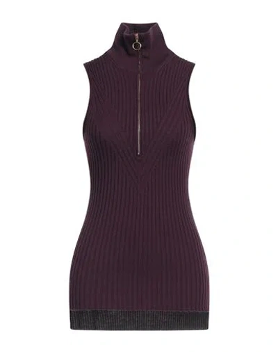 Erika Cavallini Woman Turtleneck Deep Purple Size M Virgin Wool