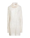 Erika Cavallini Woman Turtleneck Ivory Size M Mohair Wool, Polyamide, Wool In Neutral