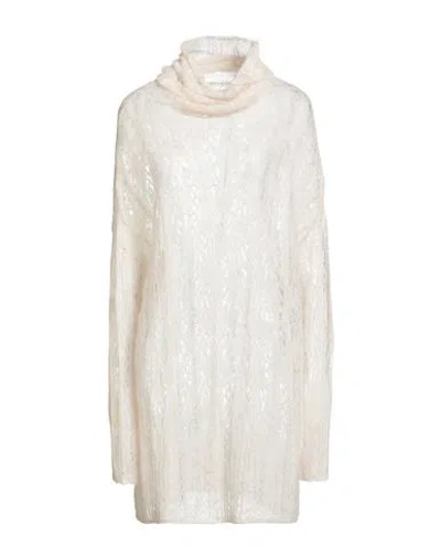 Erika Cavallini Woman Turtleneck Ivory Size M Mohair Wool, Polyamide, Wool In Neutral