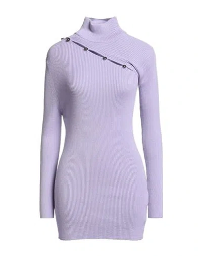 Erika Cavallini Woman Turtleneck Lilac Size S Virgin Wool In Purple