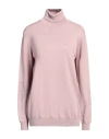 Erika Cavallini Woman Turtleneck Pink Size M Virgin Wool In Pink