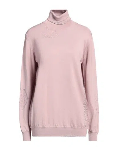 Erika Cavallini Woman Turtleneck Pink Size M Virgin Wool