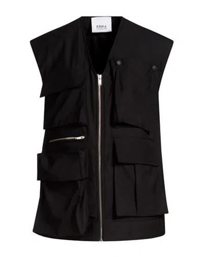 Erika Cavallini Woman Vest Black Size 4 Virgin Wool