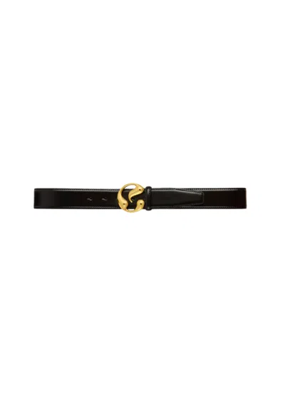 Erika Cavallini Women's Belt  Gold Buckle In Black