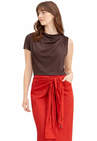 Erika Cavallini Women's Top  Mono Shoulder Strap In Brown
