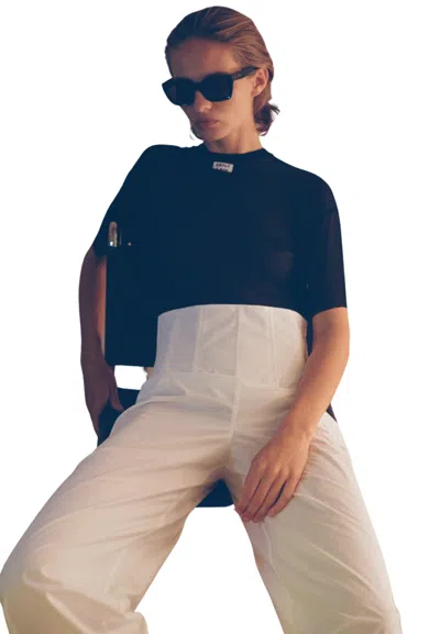 Erika Cavallini Women's Trousers  Life With Sticks In White