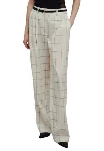 Erika Cavallini Women's Trousers  With Paintings In White