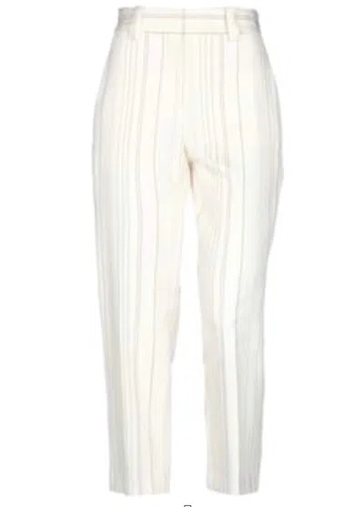 Erika Cavallini Women's Woven Tapered Trousers In Ivory In White