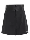 Erika Cavallini Wool Blend Shorts In Black