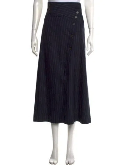 Pre-owned Erika Cavallini Wool Long Skirt In Black