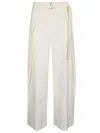 Erika Cavallini Semi Couture Wool Twill Amelia Trousers In White