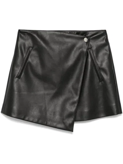 Erika Cavallini Wrap-design Mini Skirt In Black