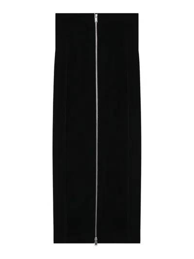 Erika Cavallini Stretch Pencil Skirt With Full-zip In Black