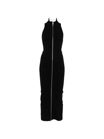 Erika Cavallini Zip-fastening Maxi Dress In Black