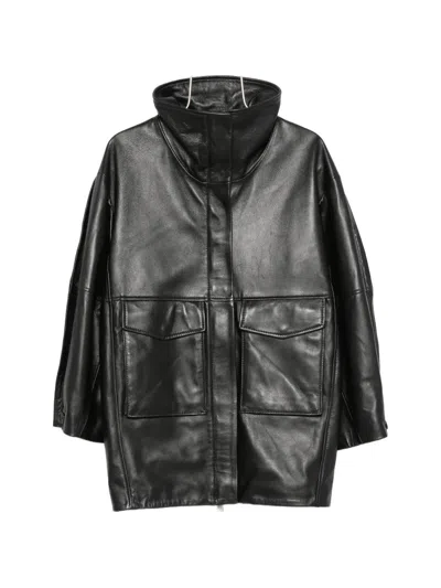 Erika Cavallini Zip-up Coat In Black