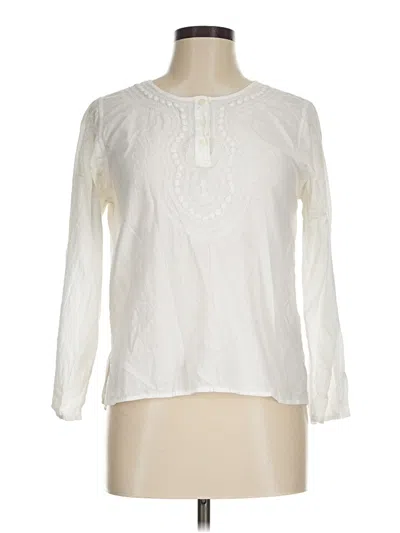 Pre-owned Erika Long Sleeve Blouse In White