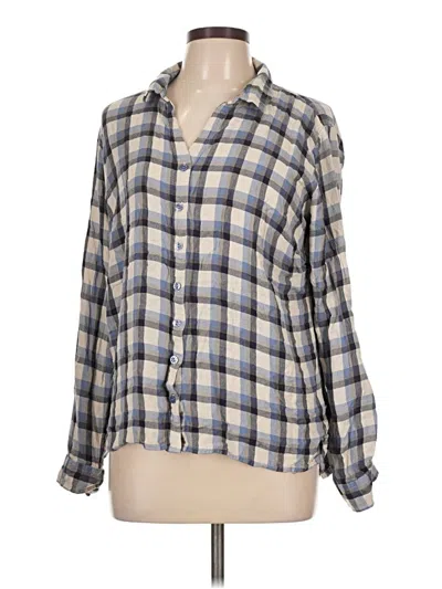 Pre-owned Erika Long Sleeve Button Down Shirt In Gray
