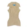 Erika Maish Tan Wood Massage Bead Day Dress In Neutral