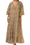 Erika Peña Ella Bohemian Maxi Dress In Animal In Neutral