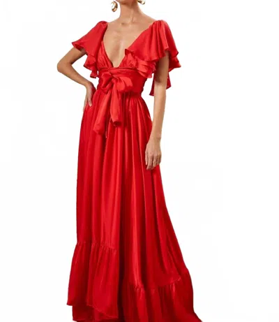 Erika Peña Valeria Maxi Dress In Royal Red