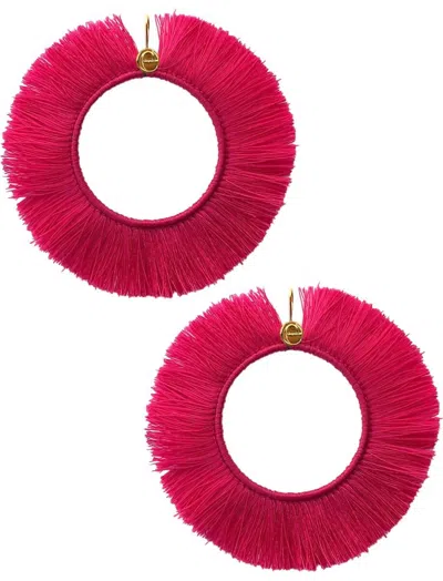 Erika Peña Women's Carmen Earrings In Fuchsia In Gold