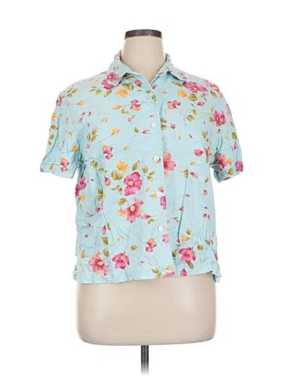 Pre-owned Erika Short Sleeve Blouse In Blue