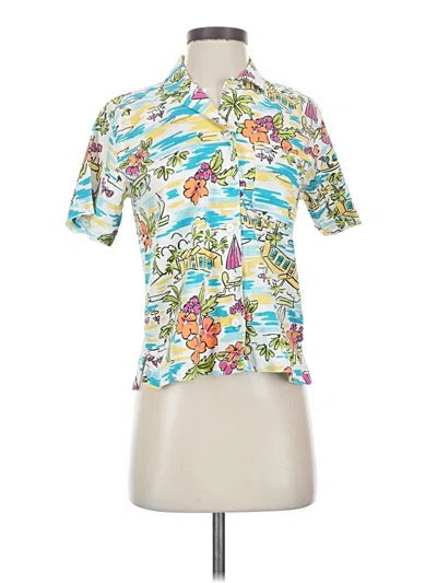 Pre-owned Erika Short Sleeve Blouse In Blue