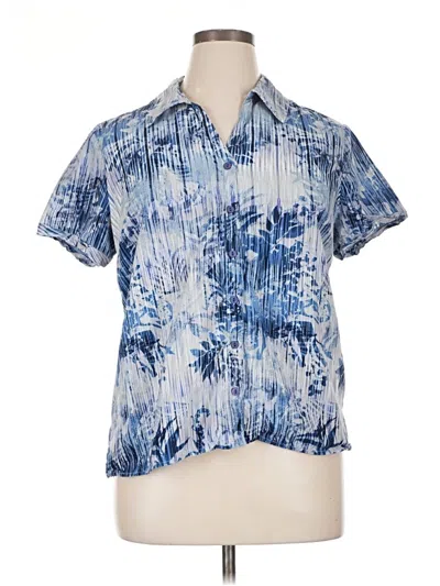 Pre-owned Erika Short Sleeve Blouse In Blue