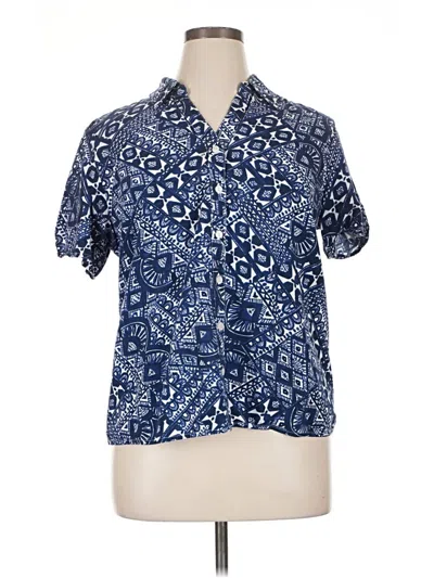 Pre-owned Erika Short Sleeve Blouse In Blue