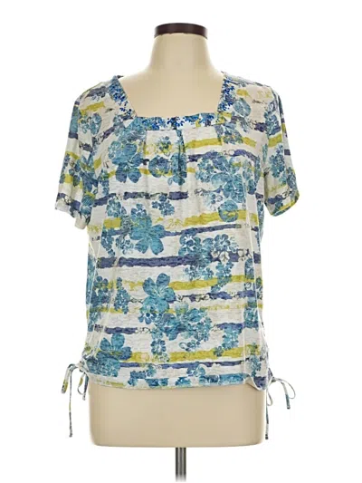 Pre-owned Erika Short Sleeve Blouse In Blue