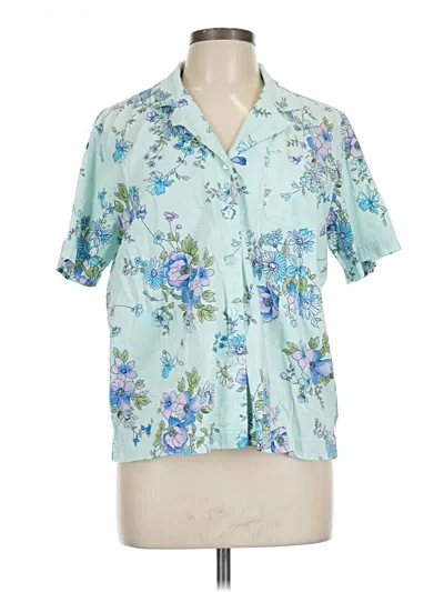 Pre-owned Erika Short Sleeve Blouse In Blue