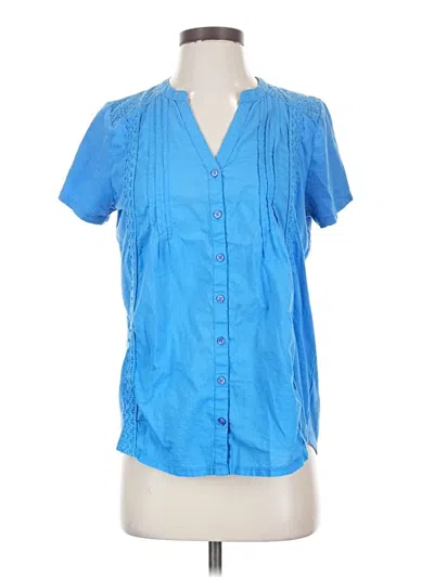 Pre-owned Erika Short Sleeve Blouse In Blue
