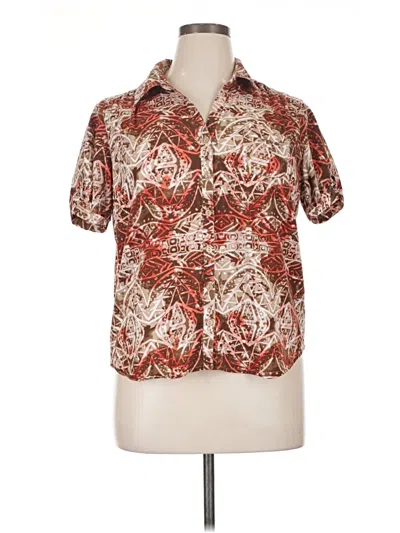 Pre-owned Erika Short Sleeve Blouse In Brown