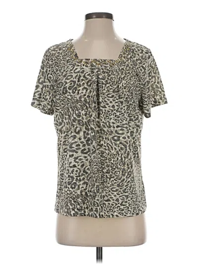 Pre-owned Erika Short Sleeve Blouse In Gray