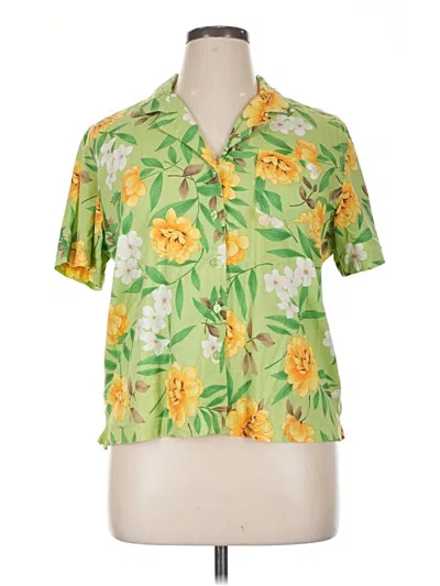 Pre-owned Erika Short Sleeve Blouse In Green