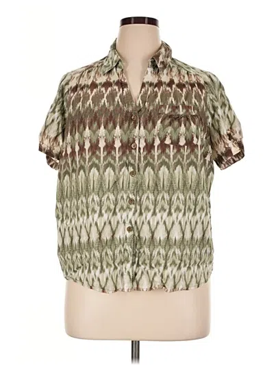 Pre-owned Erika Short Sleeve Blouse In Green