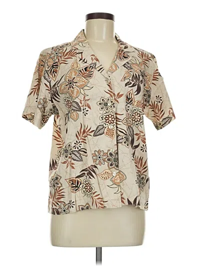 Pre-owned Erika Short Sleeve Blouse In Tan