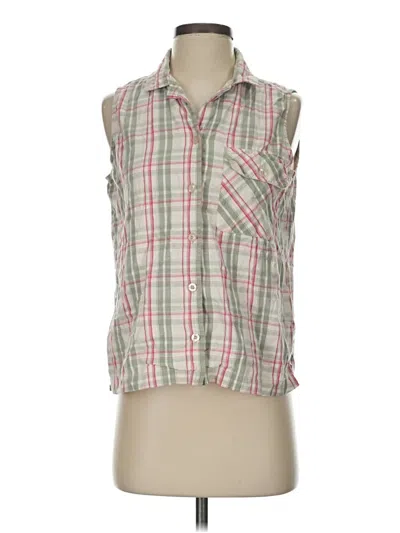 Pre-owned Erika Sleeveless Button Down Shirt In Green