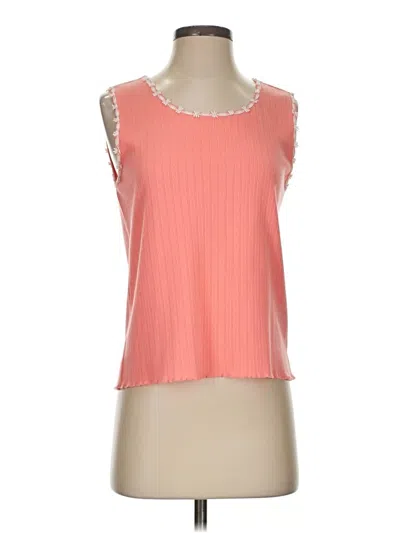 Pre-owned Erika Sleeveless Top Orange Scoop Neck Tops