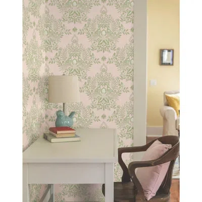Erin & Ben Co. Cottontail Toile Peel & Stick Wallpaper In Pink,green