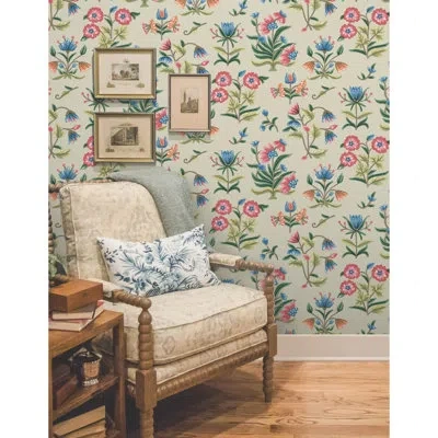 Erin & Ben Co. Heirloom Floral Peel & Stick Wallpaper In Blue,pink